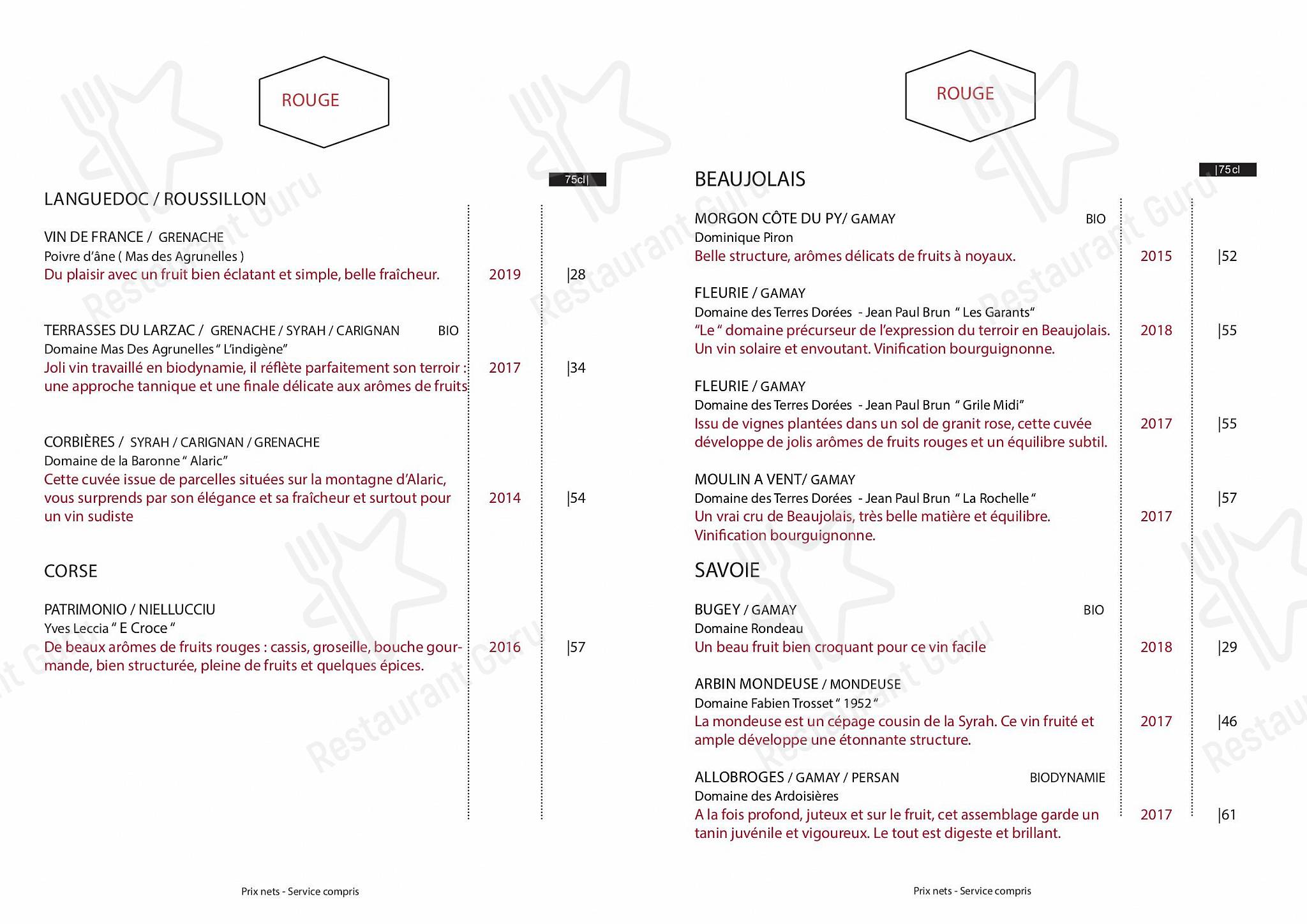 Set menu pour Coretta dans Paris