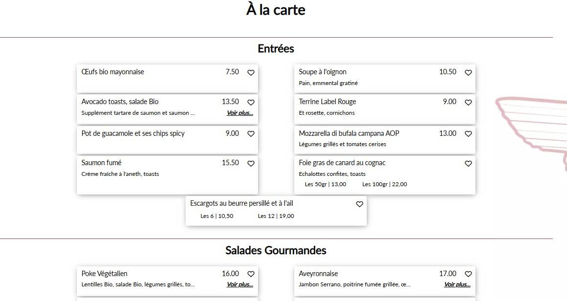 Menu de Félicie