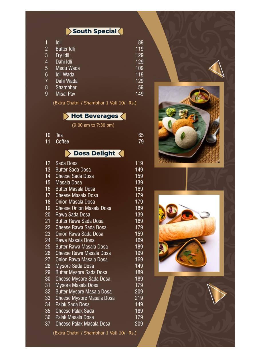Parivar Veg Restaurant Best family Restaurant menu