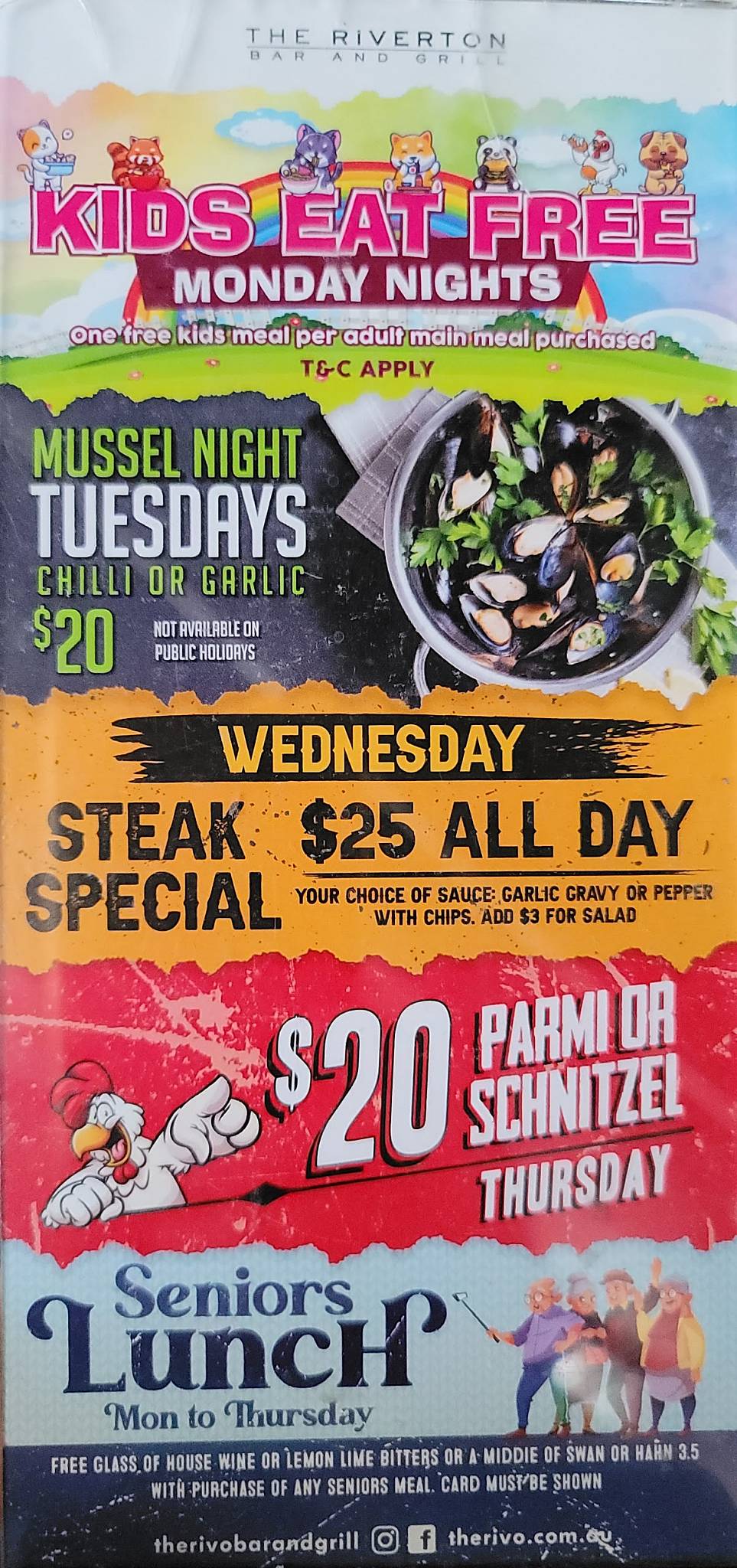 Menu at The Riverton Bar and Grill, Riverton