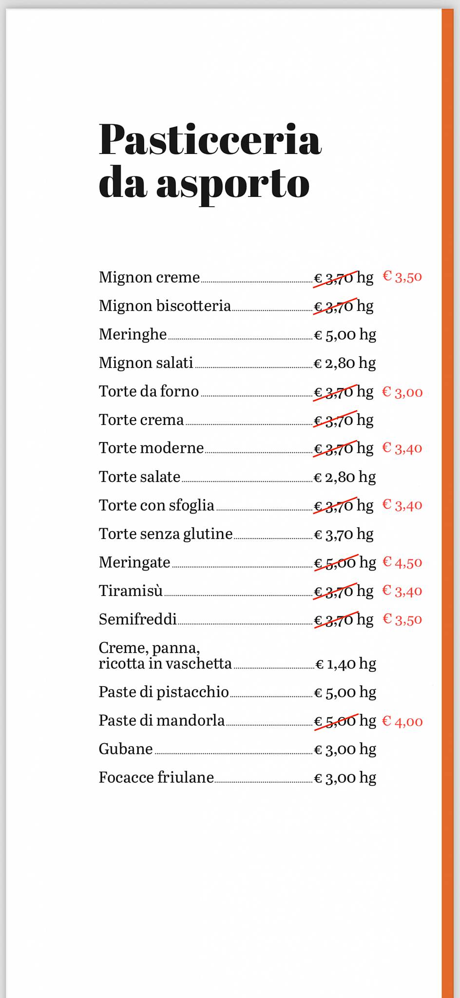 Menu di Pasticceria Galimberti di Fausto di Salvo 