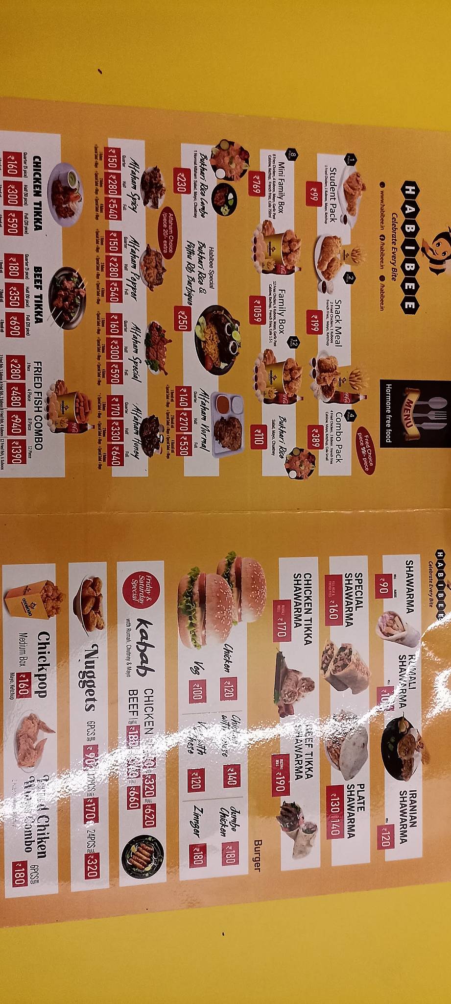 Habibee menu