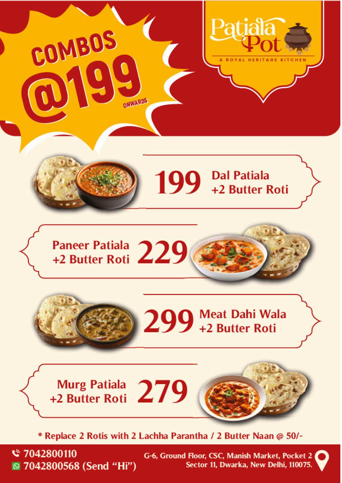 Patiala Pot - A Royal Heritage Kitchen menu