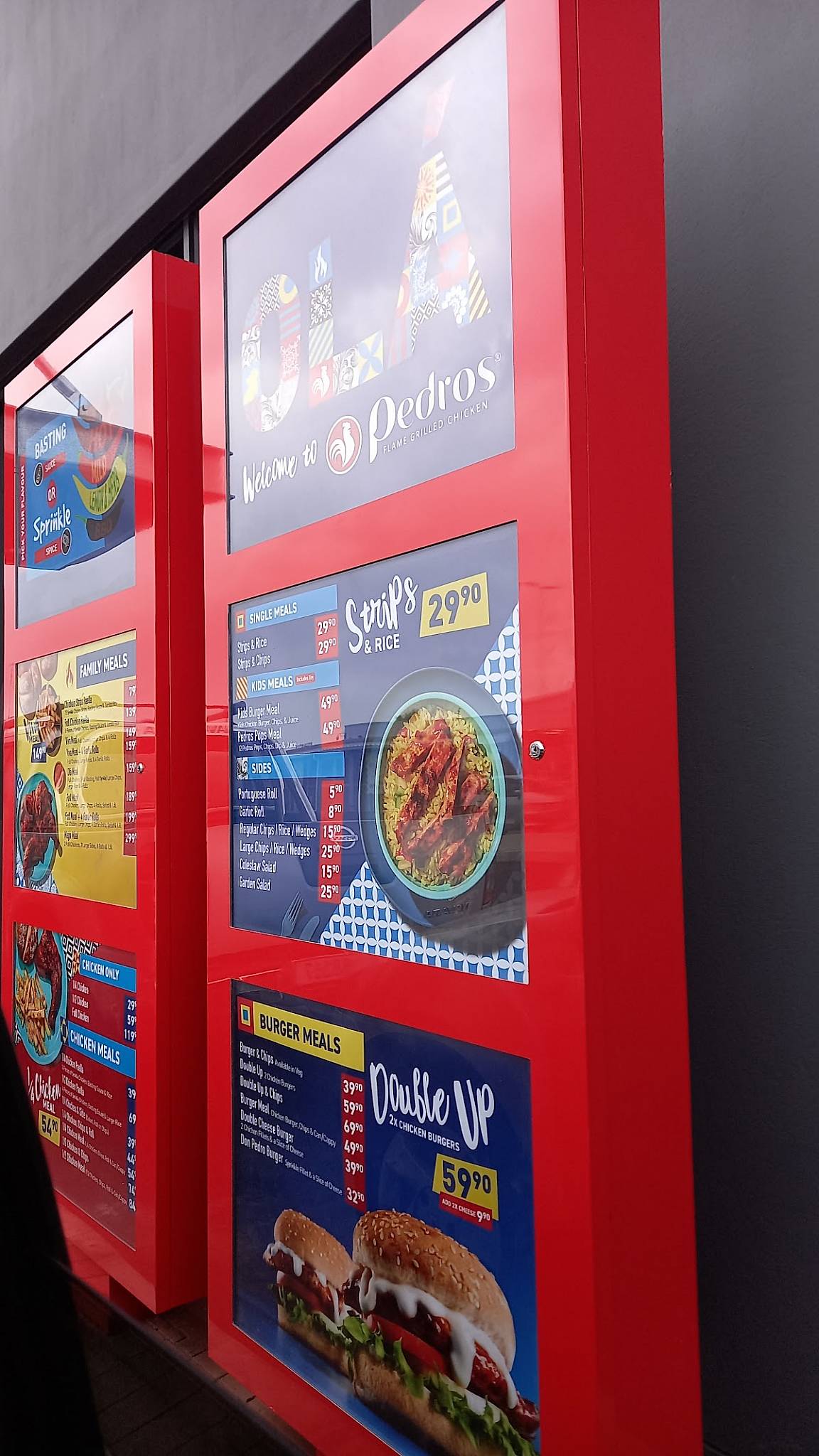 Menu at Pedros Richards Bay Town Square Drive Thru restaurant, Richards Bay