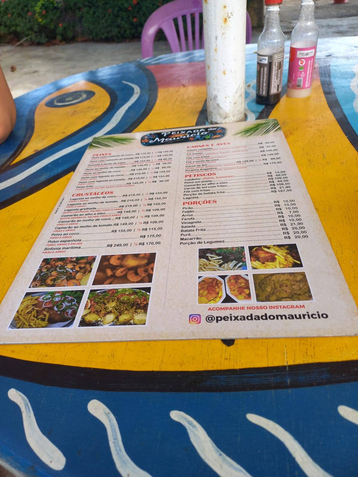 Restaurante Peixada do Maurício cardápio