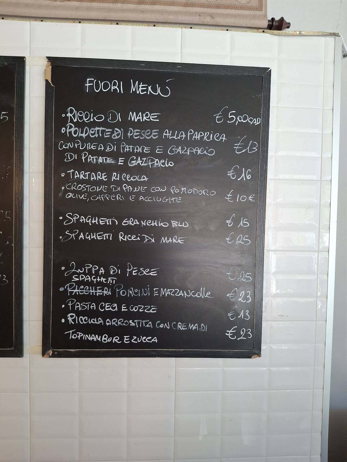 Menu di Pescheria con cucina 