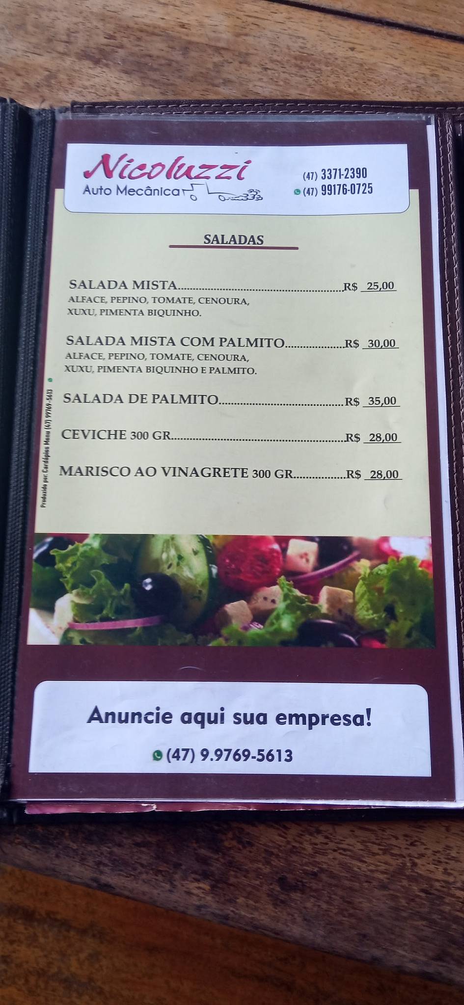 Pesque Pague Recanto Dos Lagos cardápio