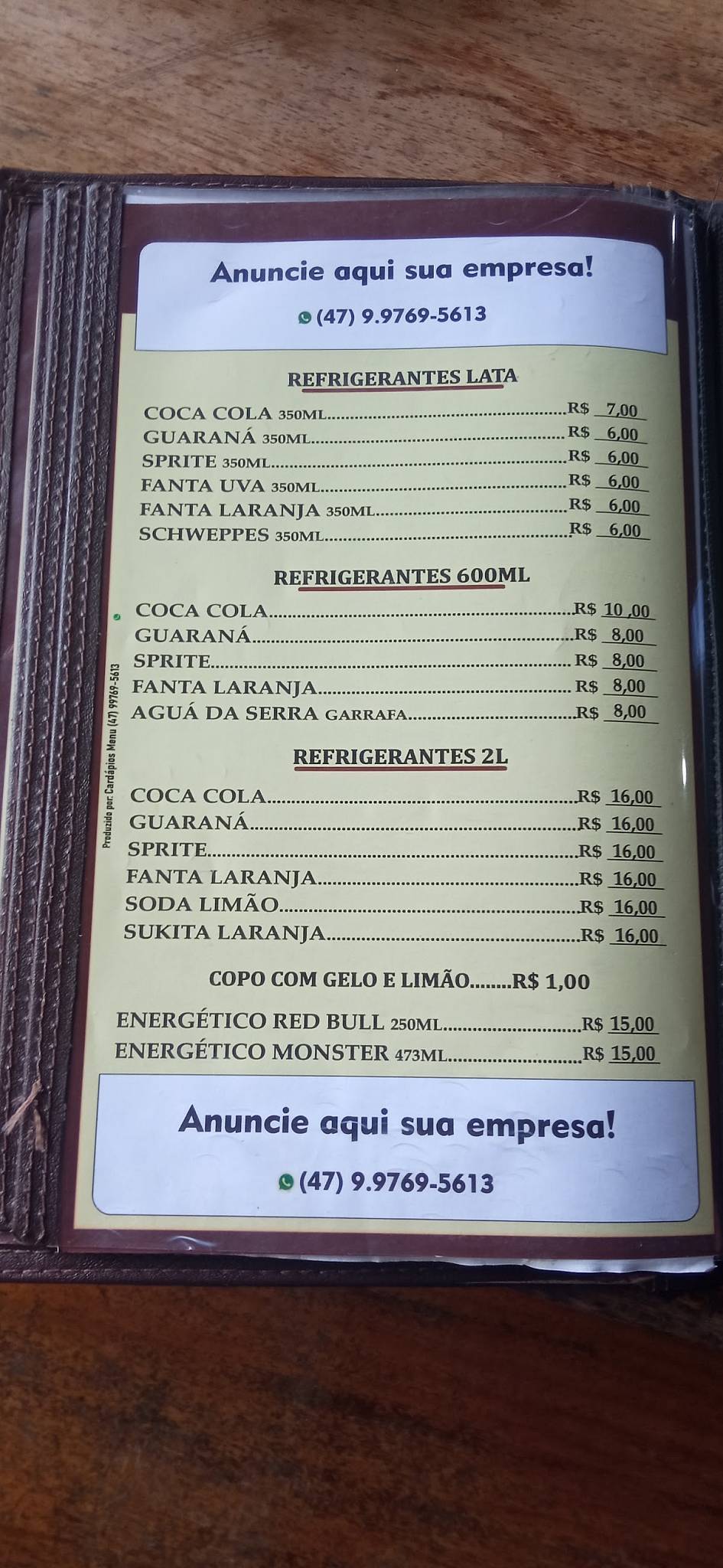 Pesque Pague Recanto Dos Lagos cardápio