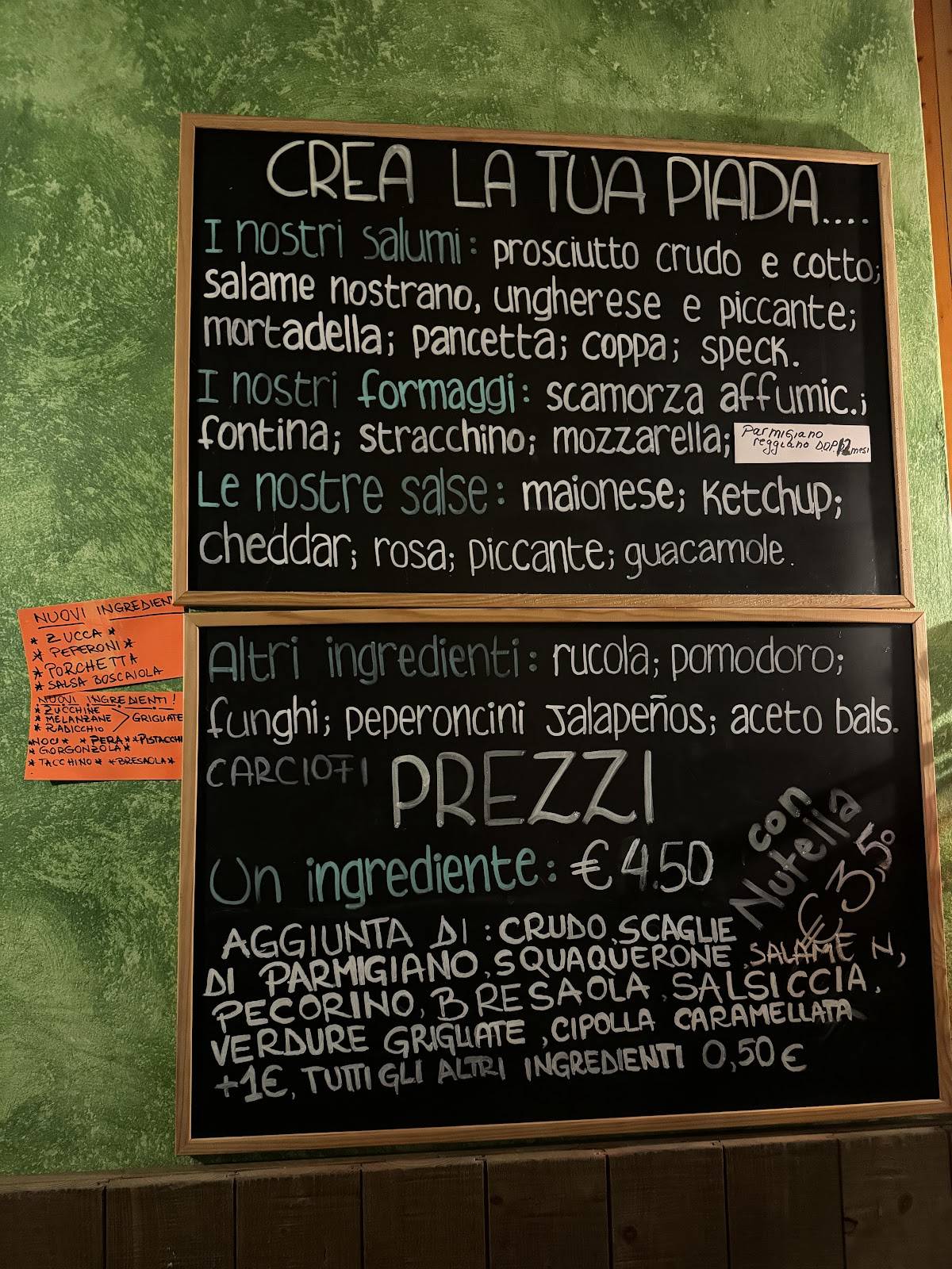 Menu di Piadineria & Beer Shop Matilde 