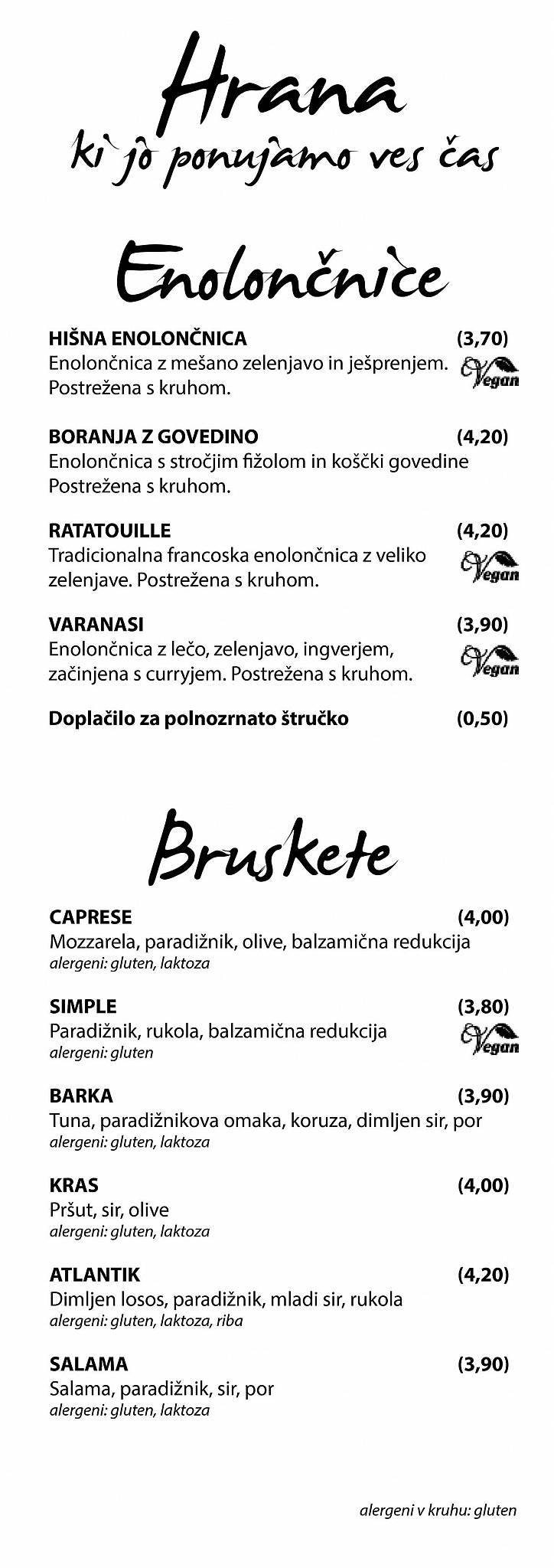 Menu di Piaf 