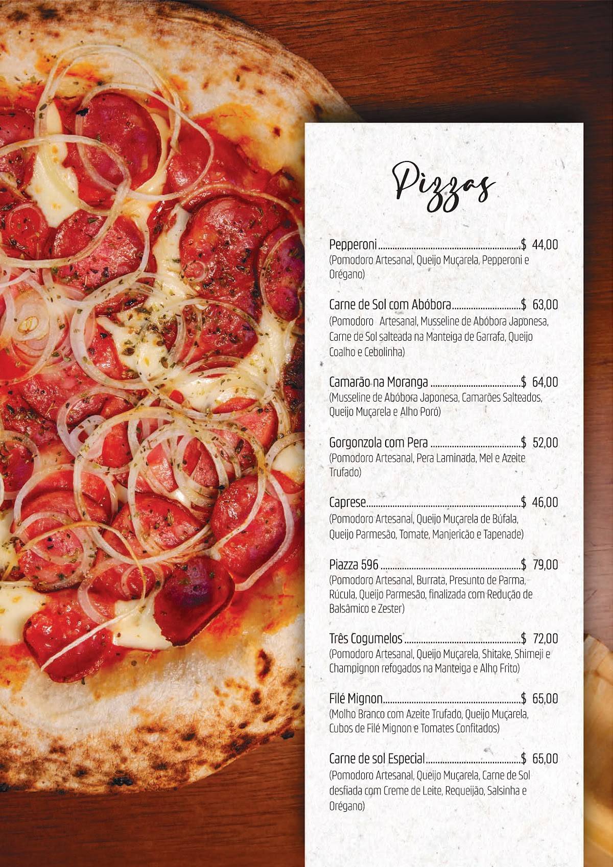 Piazza 596 Trattoria Planaltina -DF cardápio