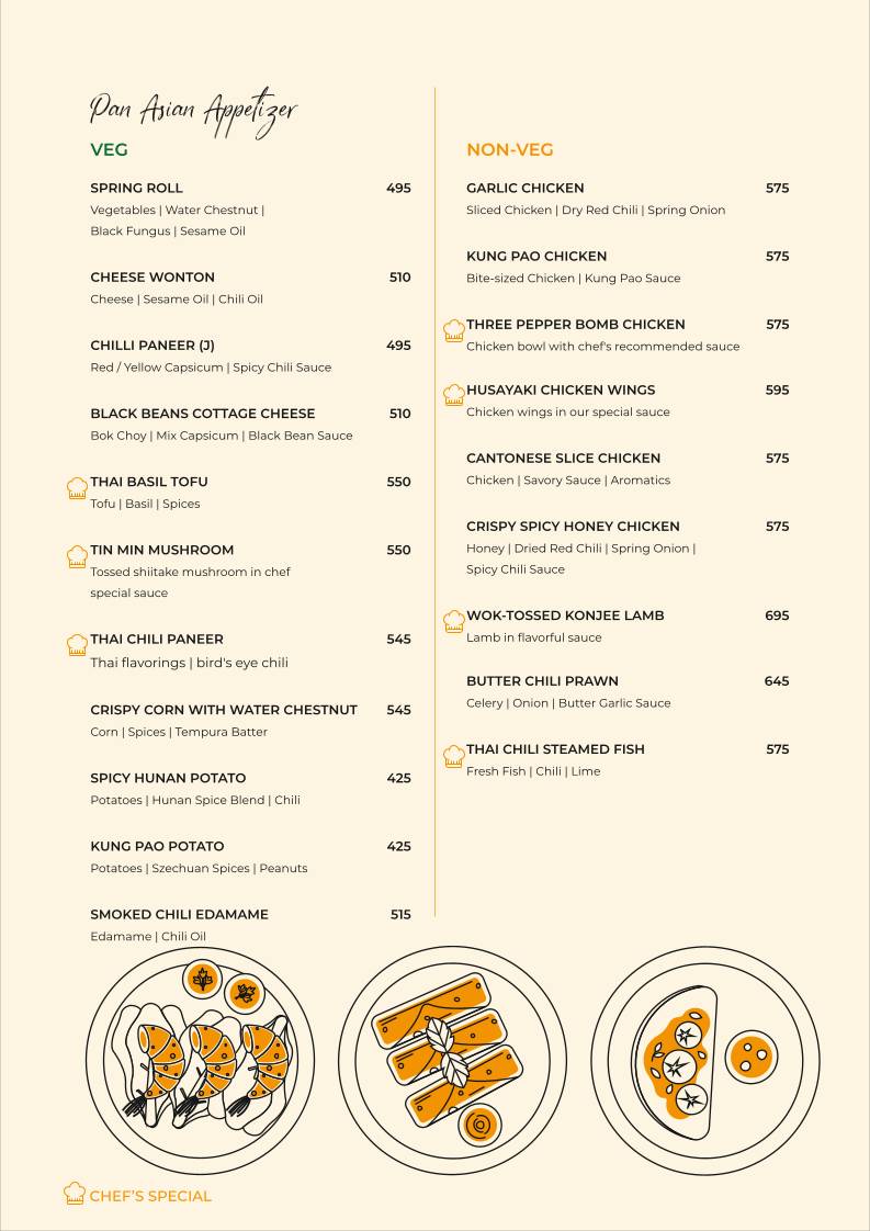 Picaso The Master Chef menu