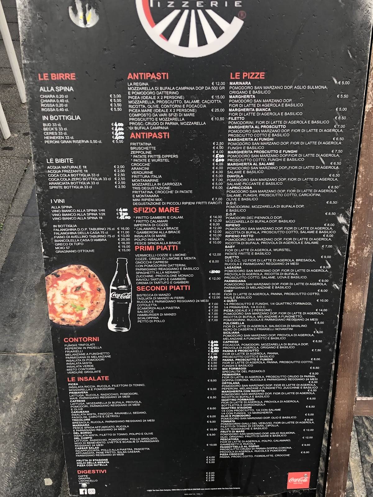 Menu di Picea Pizzeria 