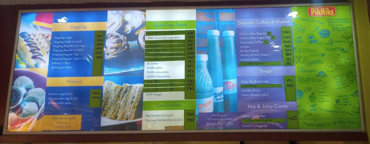PikNiks menu