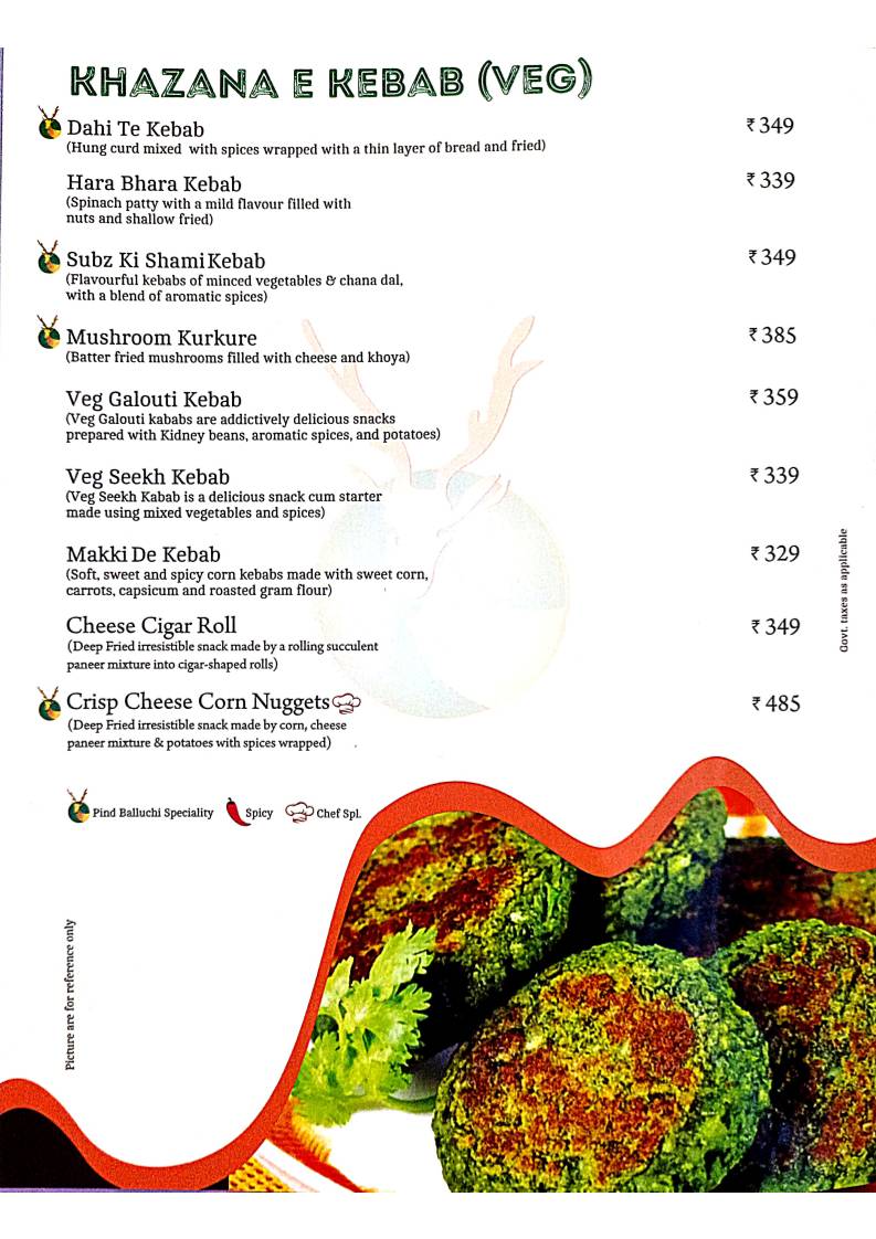 Pind Balluchi - Family Restaurant in Kanpur, Best Family Restaurant in kanpur menu