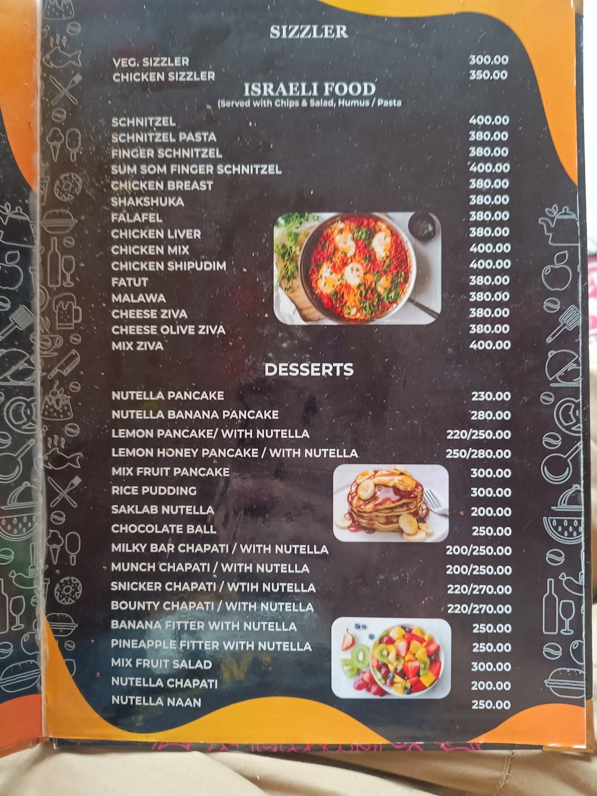 Pink Floyd Cafe Tosh menu
