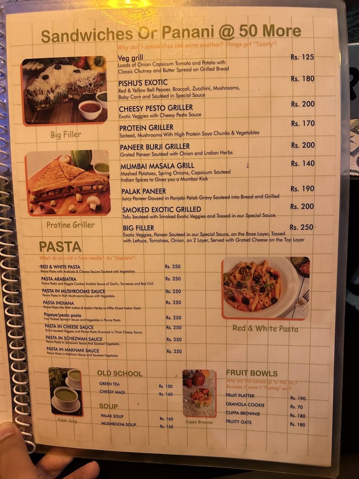 Pishu's Cafe menu