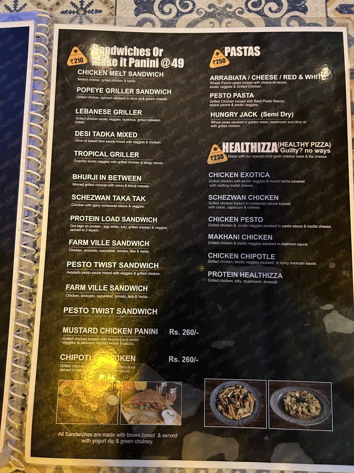 Pishu's Cafe menu