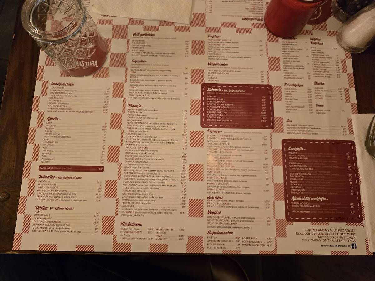 Menu de Pita Tuba