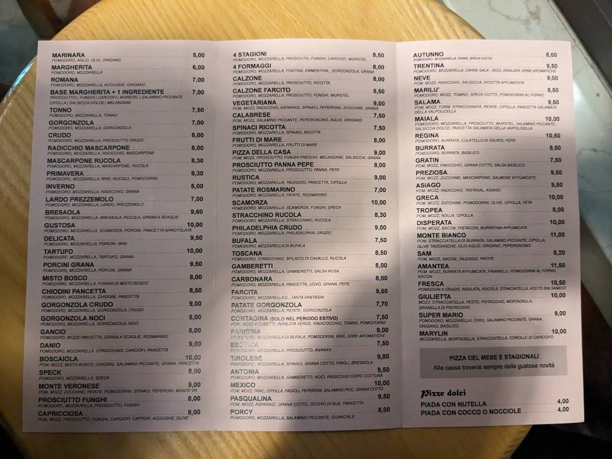 Menu di Casa Della Pizza Sant'Ambrogio di valpolicella 