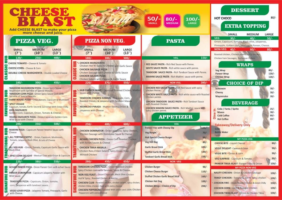 Pizza Hub menu