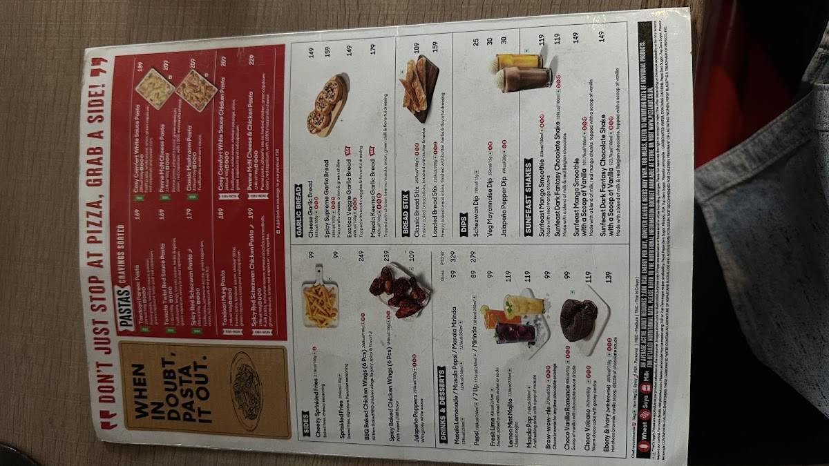 Pizza Hut Aluva, Cochin menu