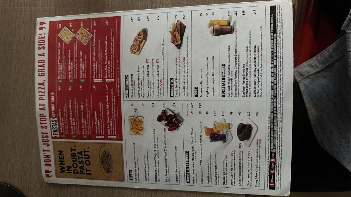 Pizza Hut Aluva, Cochin menu