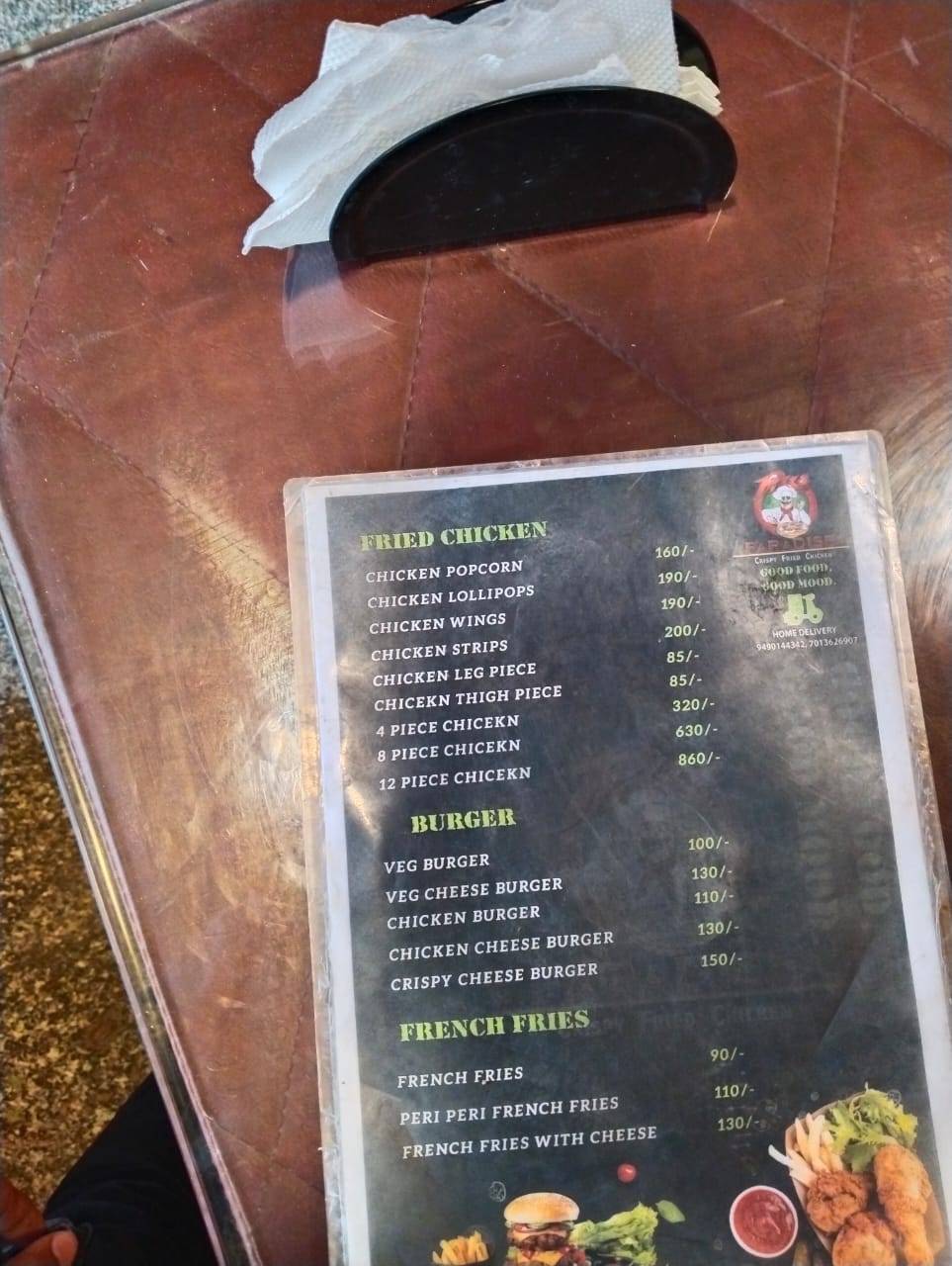 Pizza Paradise menu