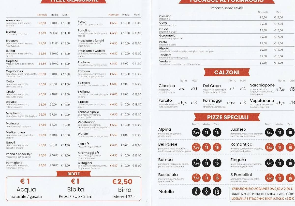 Menu di Pizza al volo di Luca Sanguineti 