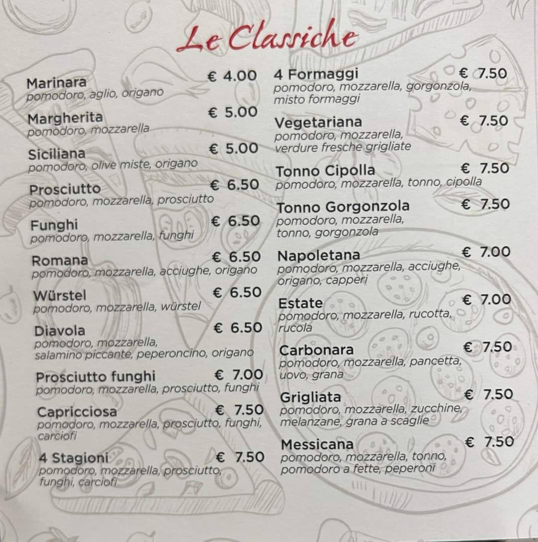 Menu di Pizza&pizzA 