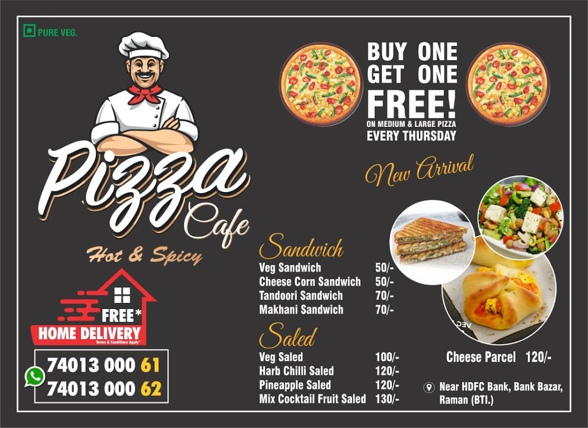Pizza cafe menu