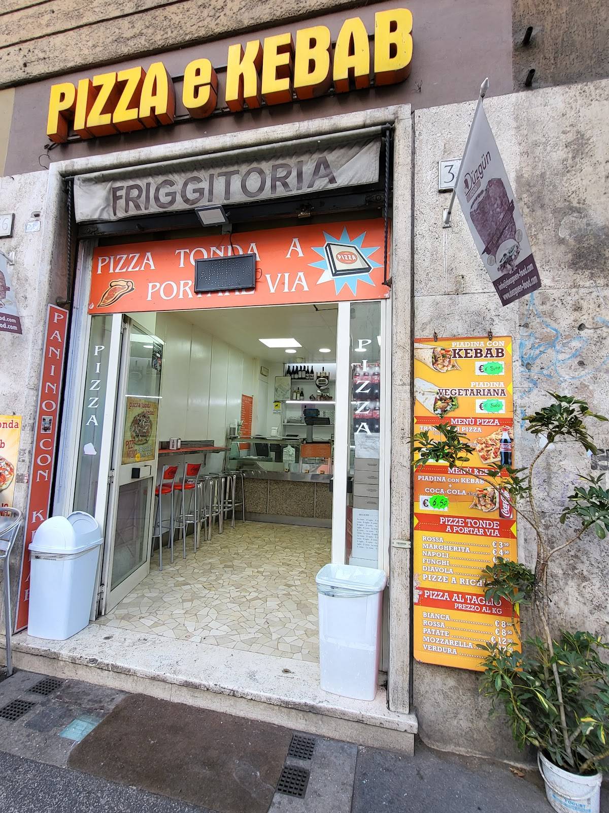 Menu de Pizza e Kebab