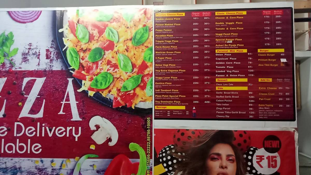 Pizza point menu