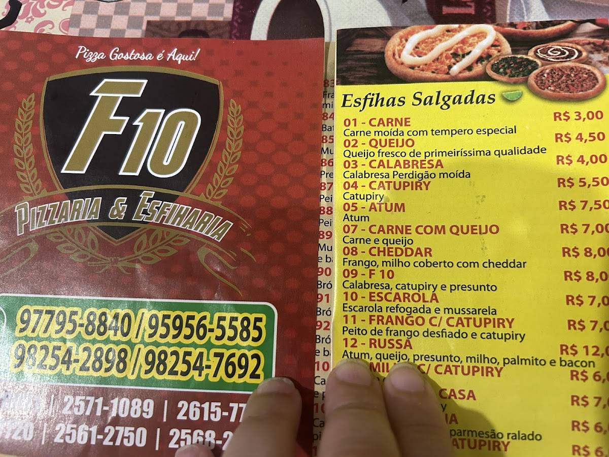 Pizzaria F10 cardápio