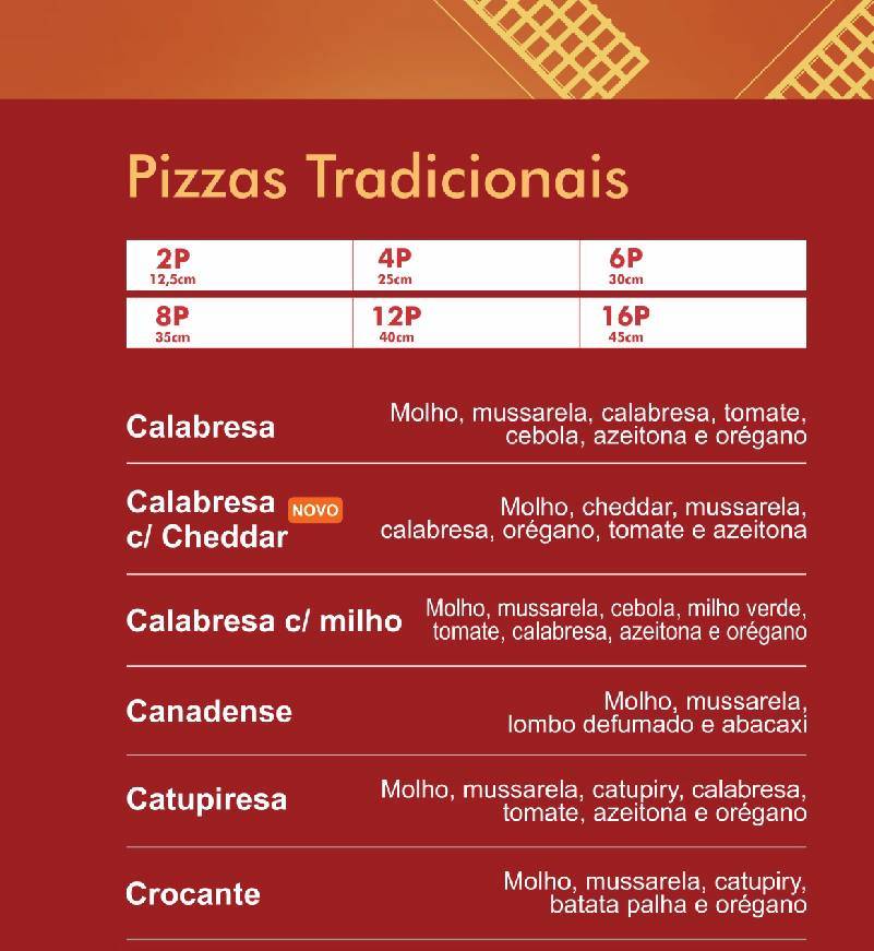 Pizzaria Holandês cardápio