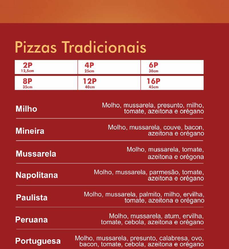 Pizzaria Holandês cardápio