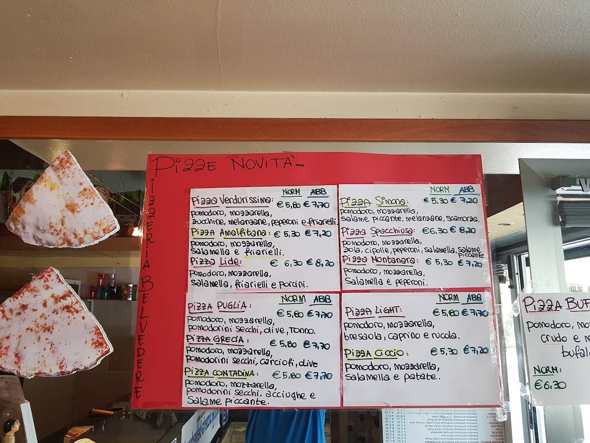 Menu di Pizzeria Belvedere 