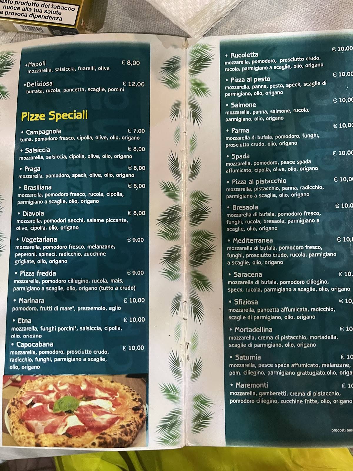 Menu di Pizzeria Copacabana 