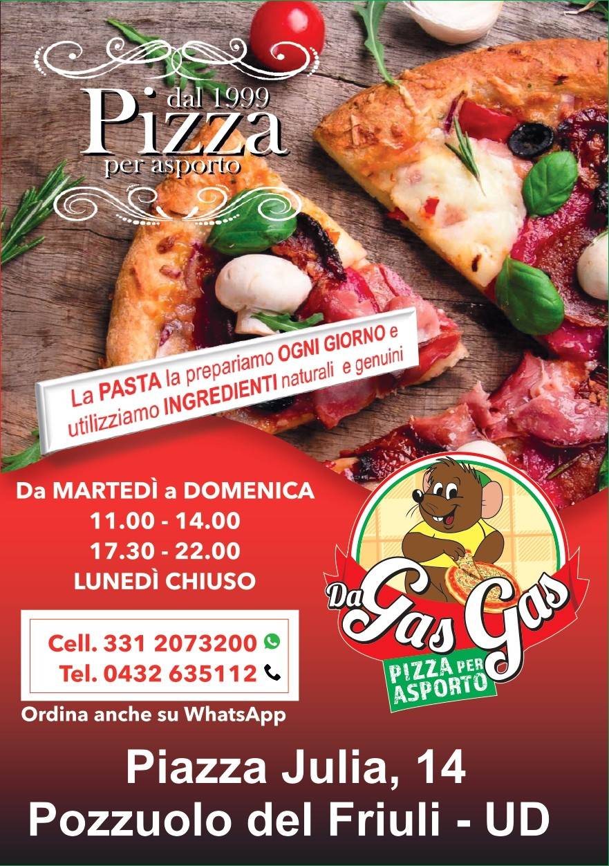 Menu di Pizzeria Da Gas Gas - Pozzuolo del Friuli 
