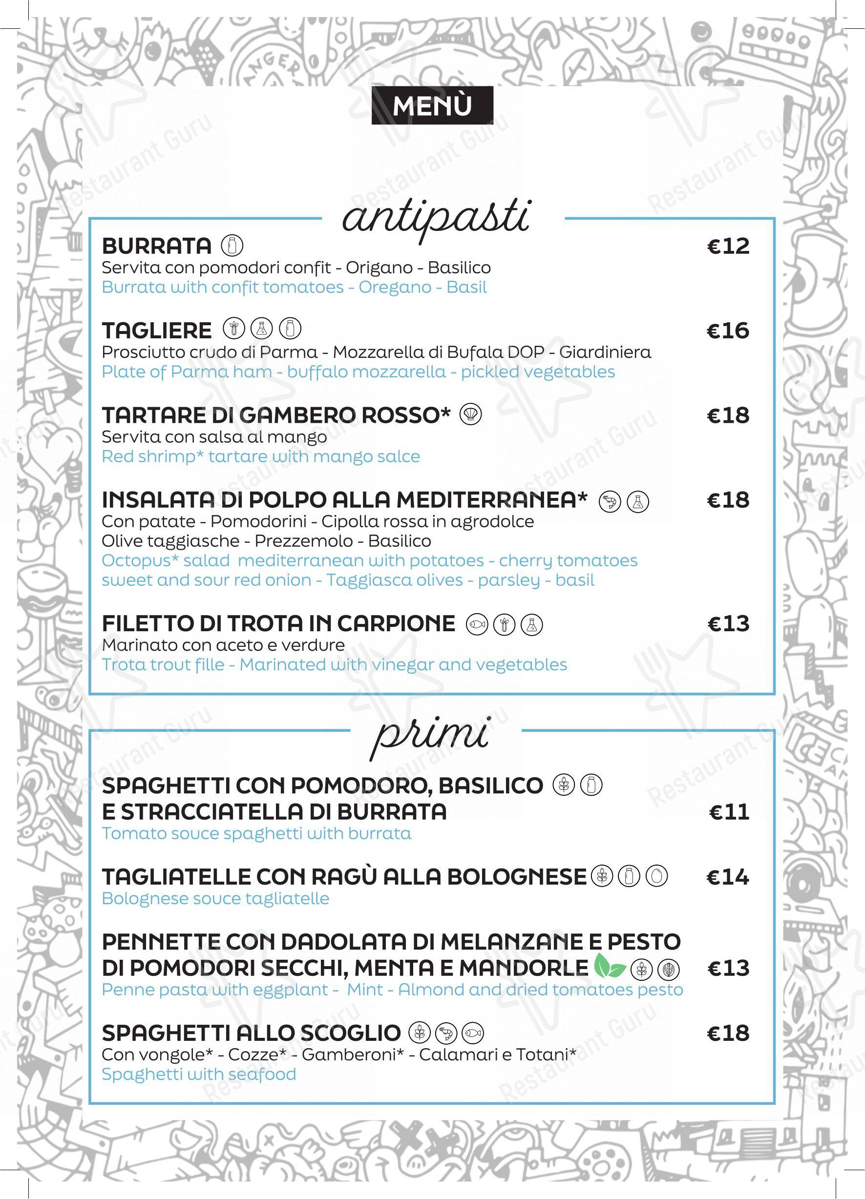 Menu per Pizzeria Damino pizzeria