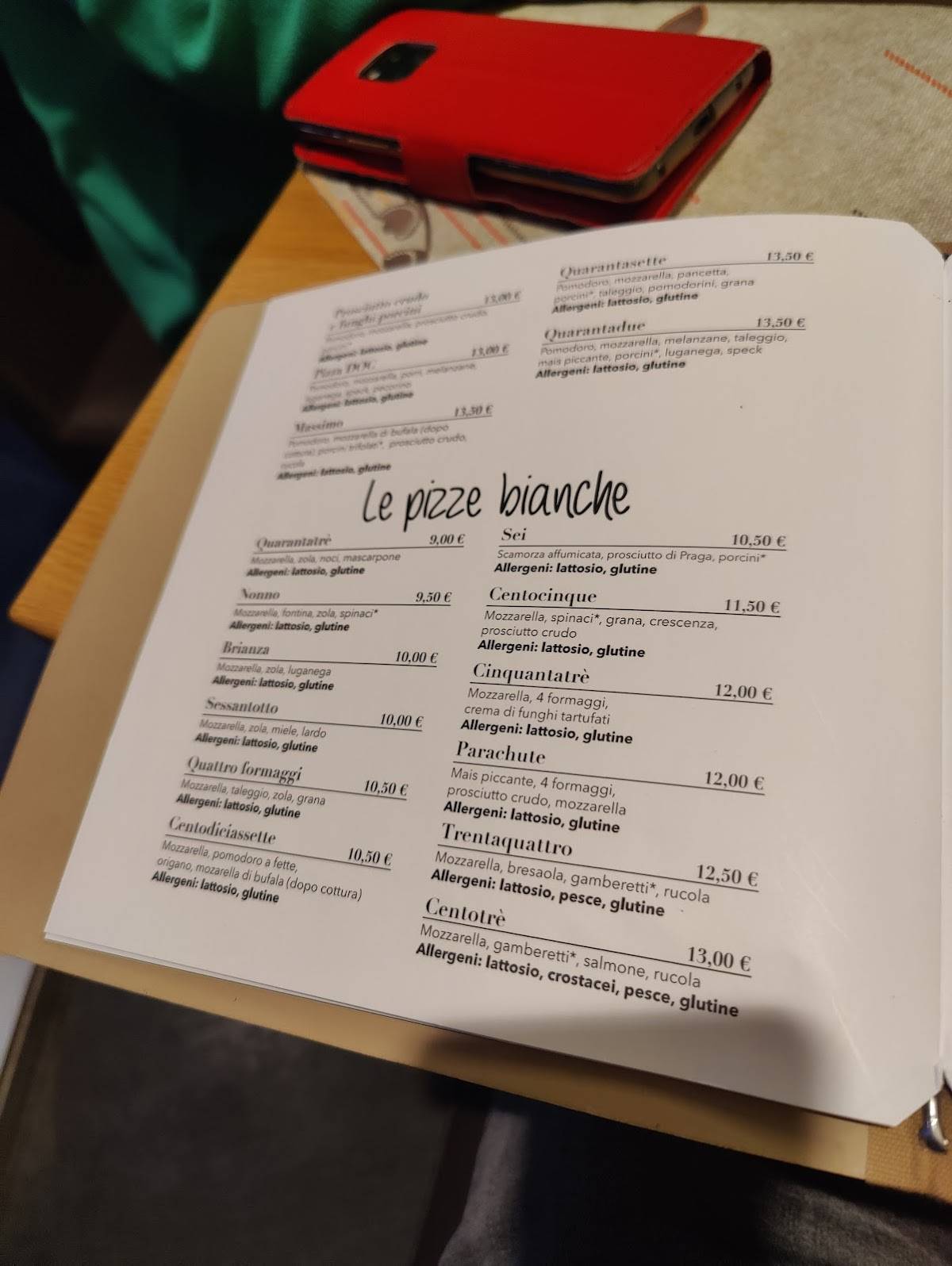 Menu di Pizzeria Dollaro 
