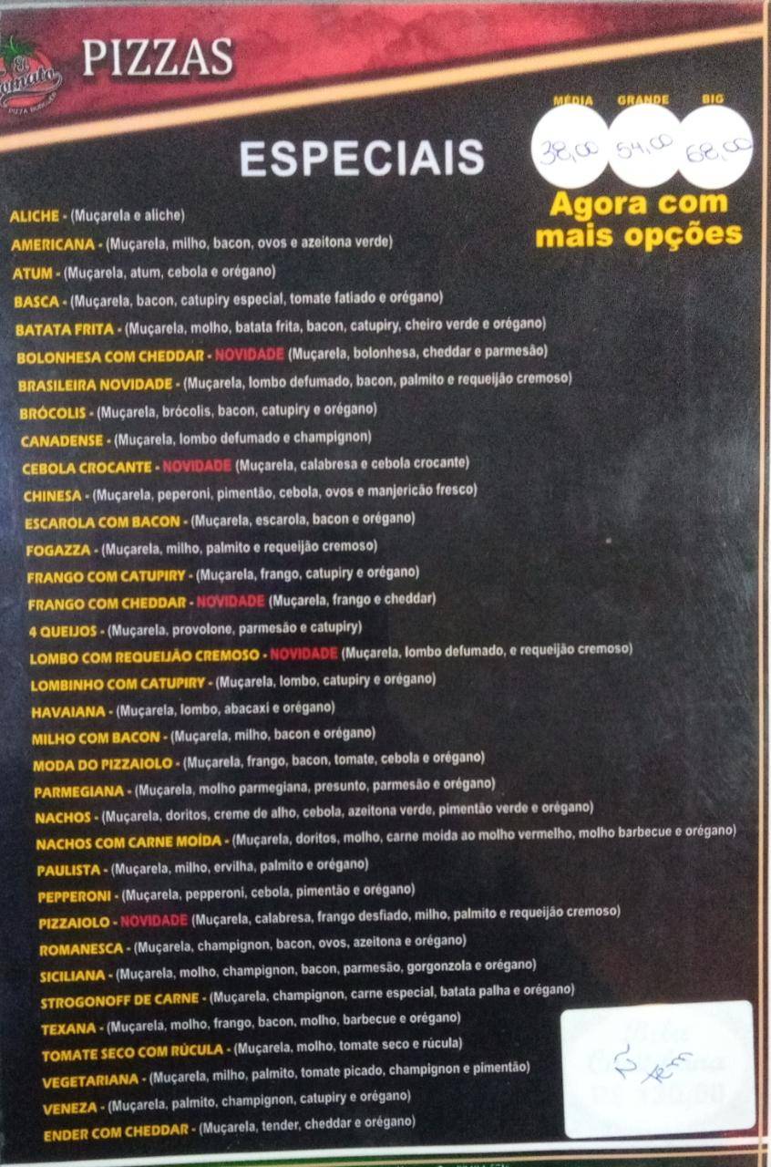 El Tomato Pizzaria cardápio