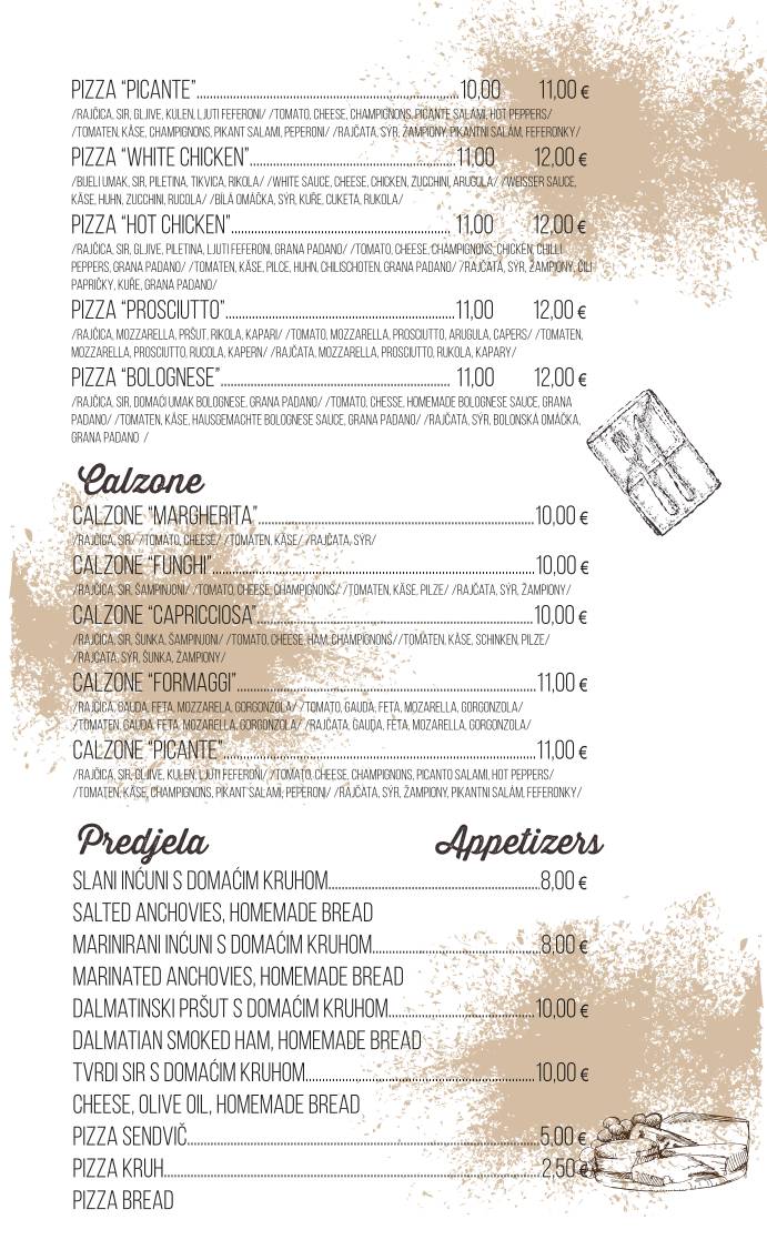 Menu di Pizzeria Gustirna 