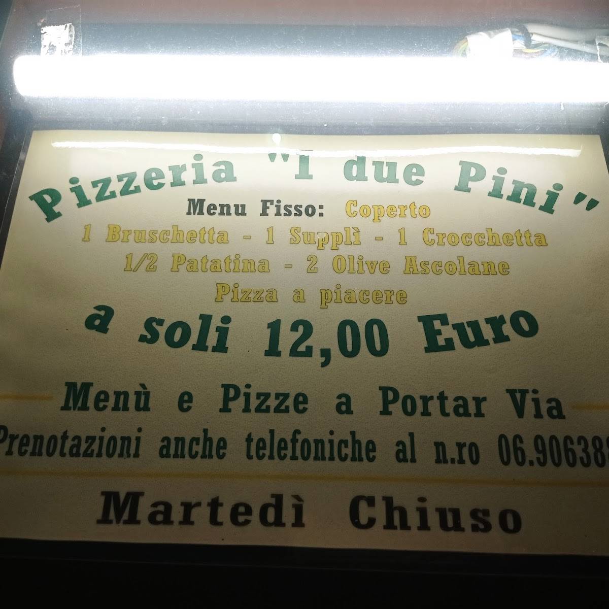 Menu di I Due Pini 