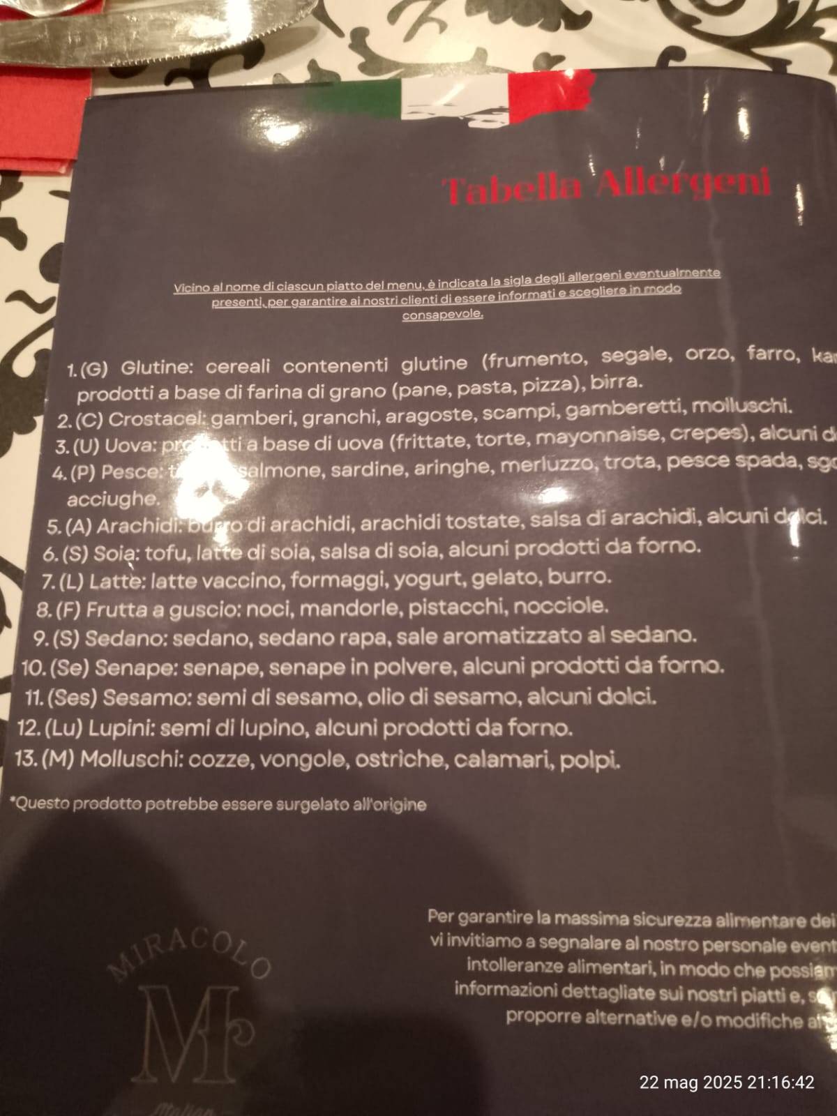 Menu di Pizzeria Miracolo da Andrea 