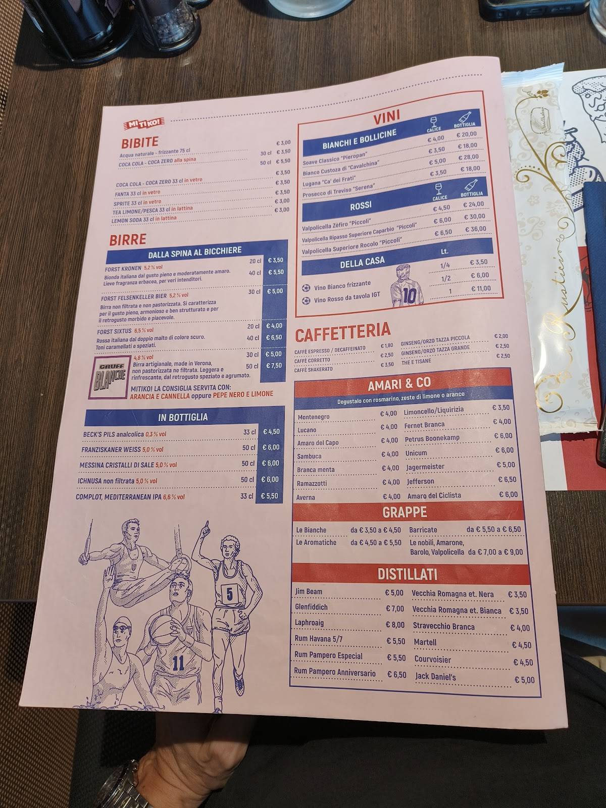 Menu di Mitiko - Ristorante sportivo, Pizzeria e Burger 
