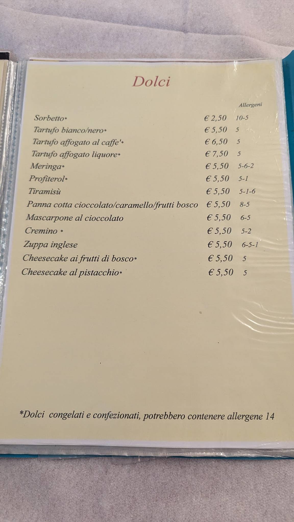Menu di Ristorante Pizzeria Nonno Papero 