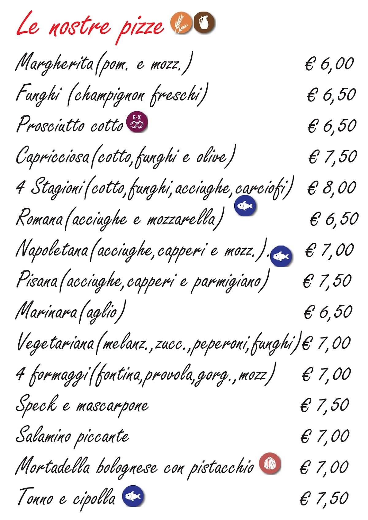 Menu di PIZZERIA EASY RIDER 
