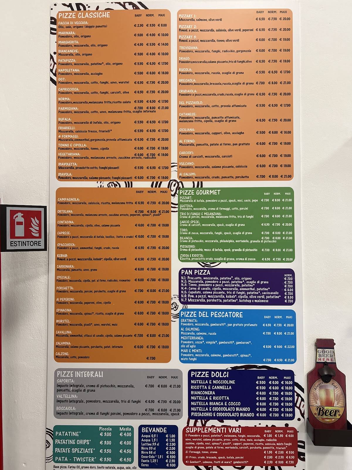Menu di PizzArt Pizzeria Servizio a Domicilio Ragusa 