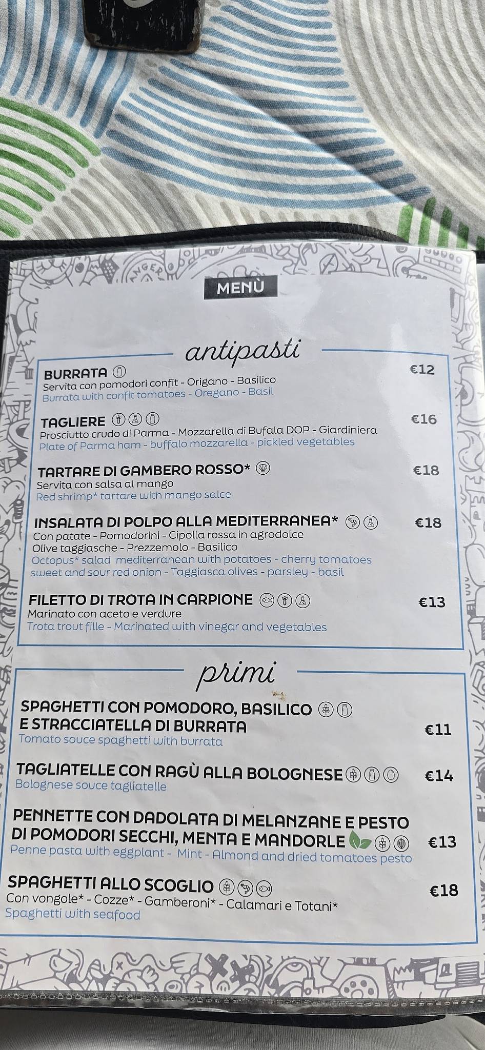 Menu di Pizzeria Damino 